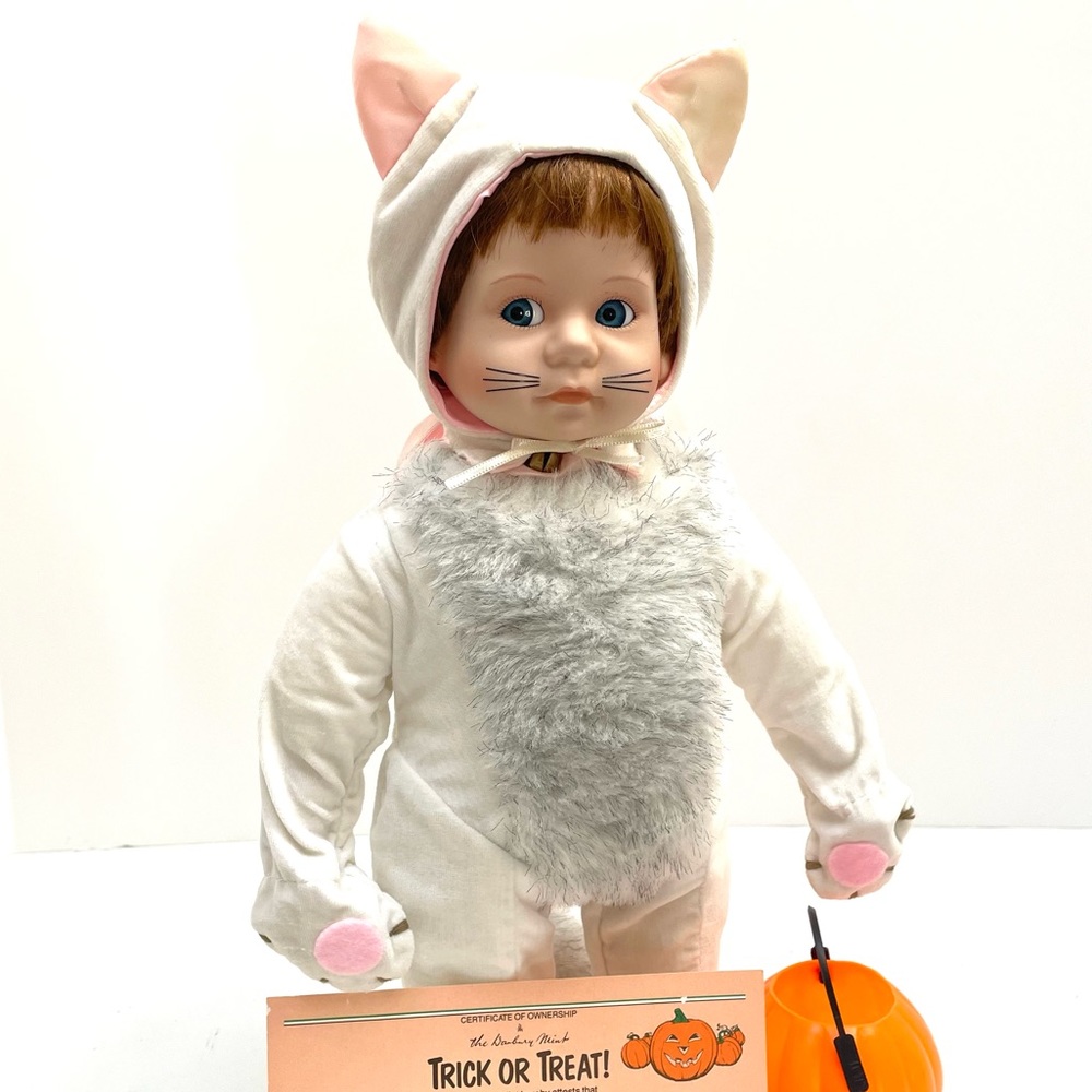 The Danbury Mint Melissa 'Trick or Treat' Bisque Porcelain Doll Vintage 1989